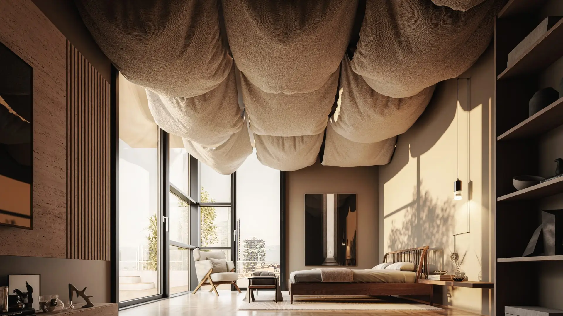Render camera da letto moderna - DD Visualization