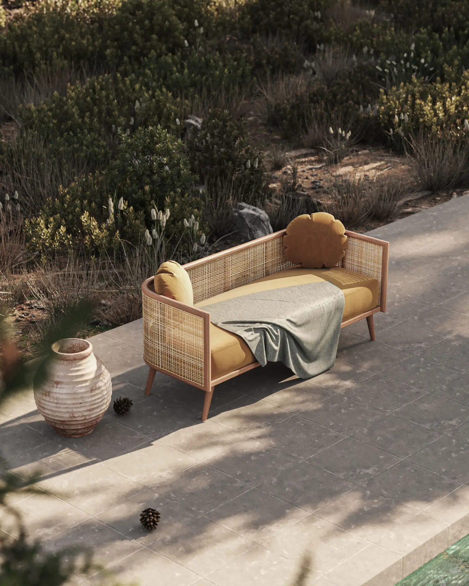 visualizzazione 3D divano design Summerland